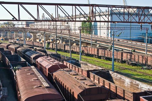 transportation series: railroad freight terminal with car