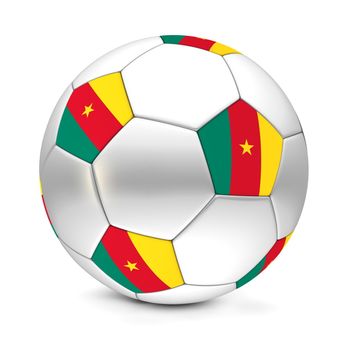 shiny football/soccer ball with the flag of Cameroon on the pentagons