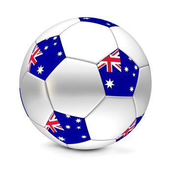 shiny football/soccer ball with the flag of Australia on the pentagons