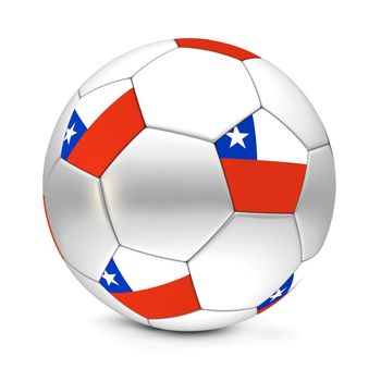 shiny football/soccer ball with the flag of Chile on the pentagons