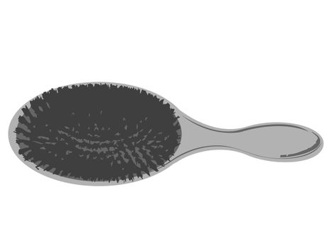 hair brush on white background