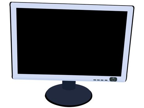 flat monitor on isolated white background
