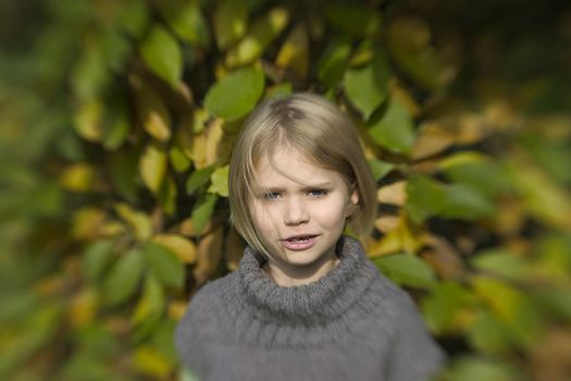Portrait of girl in the open air, lans baby
