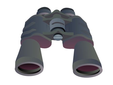 binoculars in shop isolated on white background