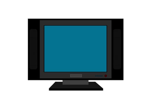 flat screen television against white background     