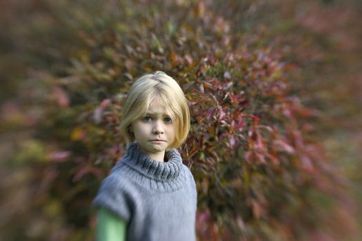 Portrait of girl in the open air, lans baby