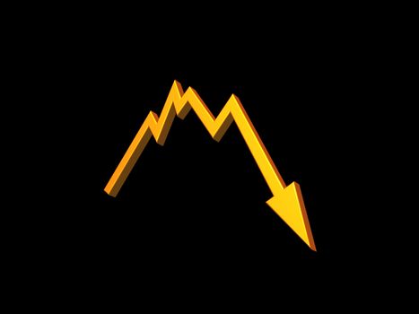 business graph shows bad news - 3d illustration
