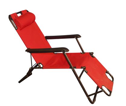 Red Lounger isolated with clipping path