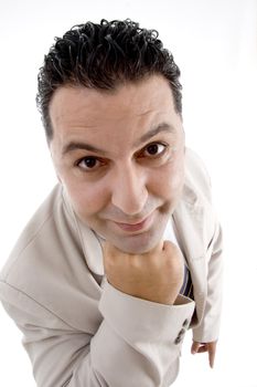 close up view of businessman on  an isolated white background 