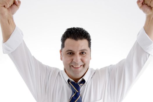 portrait of smiling successful businessman on  an isolated white background 