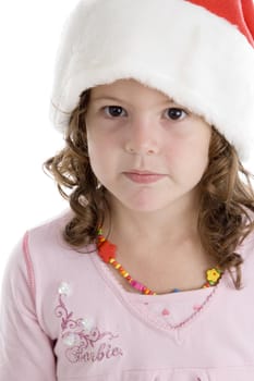 portrait of cute girl wearing christmas hat