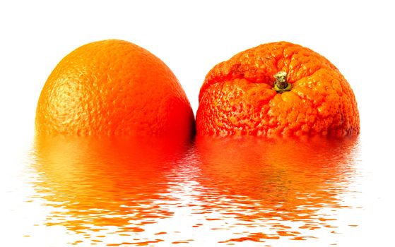 colored oranges, one have rough surface pattern