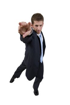 man giving hand gesture on isolated background