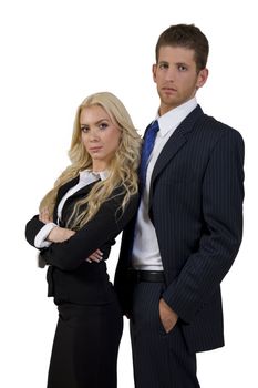 business duo on isolated background