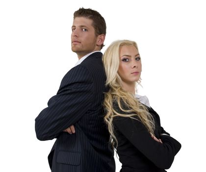 business couple on isolated background