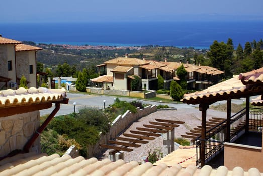 Amazing view over the Kassandra peninsula in Halkidiki (Greece).