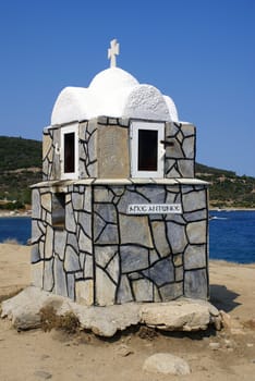 A traditional Greek Orthodox shrine in Sarti (Halkidiki).