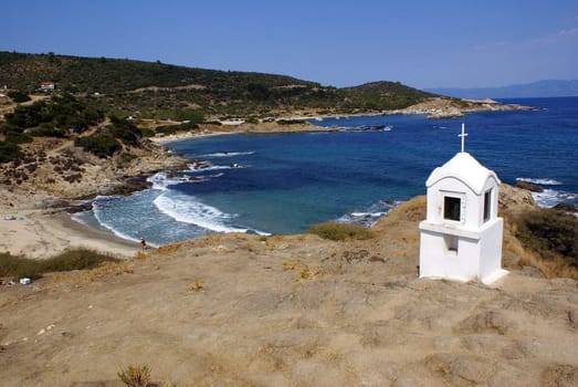 A traditional Greek Orthodox shrine in Sarti (Halkidiki).