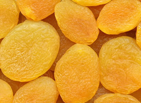 Close-up of dried apricots for texture or background
