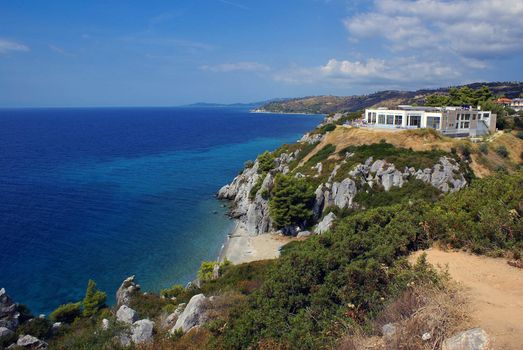 The mesmerizing coastline of the Kassandra peninsula in Halkidiki (Greece).