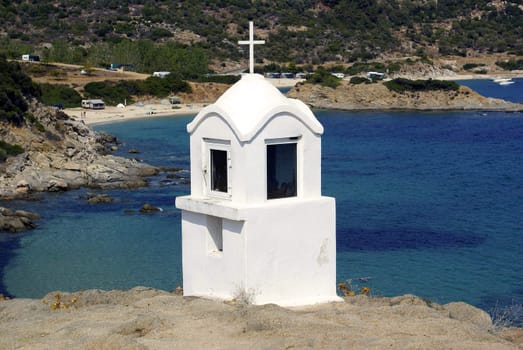 A traditional Greek Orthodox shrine in Sarti (Halkidiki).