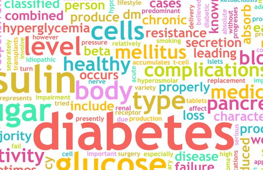 Diabetes Illness Concept with a Terminology Art