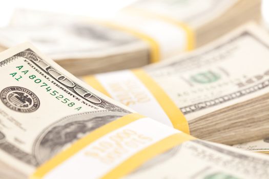 Stacks of Ten Thousand Dollar Piles of One Hundred Dollar Bills 