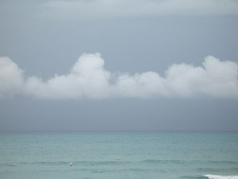 turquoise ocean and dark blue sky