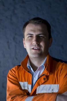 Tired worker hardly keeping his eyes open
