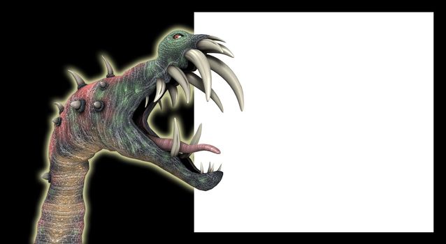 A horrible monster for Halloween with a blank customisable space.