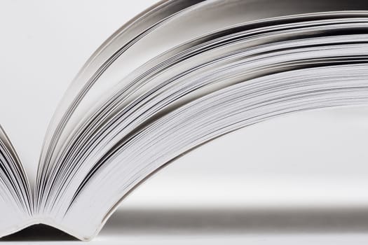 open book on white background