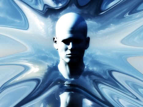 A abstract image of a head with an abstract background.