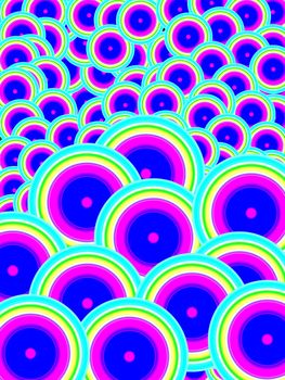 An abstract background made out of colour circles.