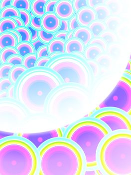 An abstract background made out of colour circles.