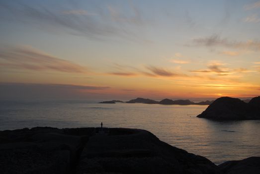 Sunset on the south end of Norway, Lindesnes Fyr.