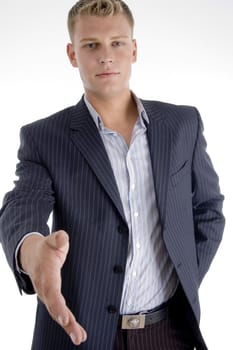 businessman offering handshake on an isolated background