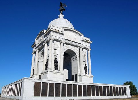 Pennsylvania Monument in the national battlefield at Gettysburg