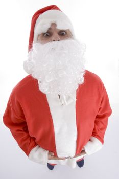 high angle view of santa clause against white background
