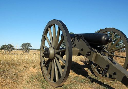 Old cannon in a battefield at Gettysbugh