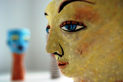 portrait of a woman,pottery art piece