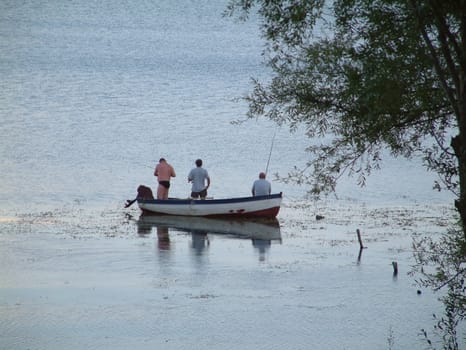 fishing , boat on lake