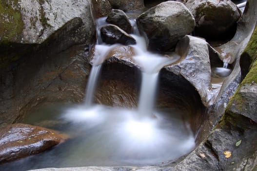 Picture of a small stream with some water falls