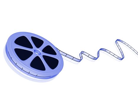 Image of a cinema reel isolated on a white background.