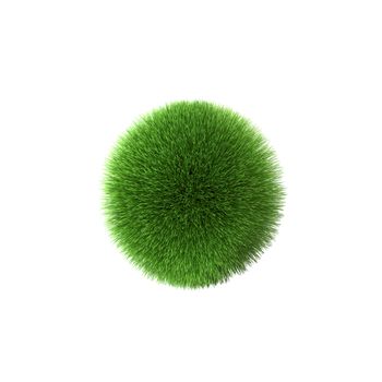 Green grass globe isolated on a white background.