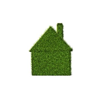 Front view of a house made of grass.