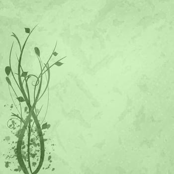 Green floral background image.