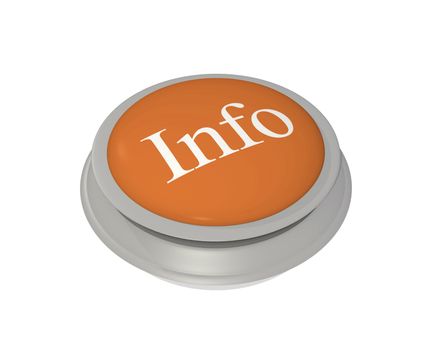 Image of a 3D information button isolated on a white background.