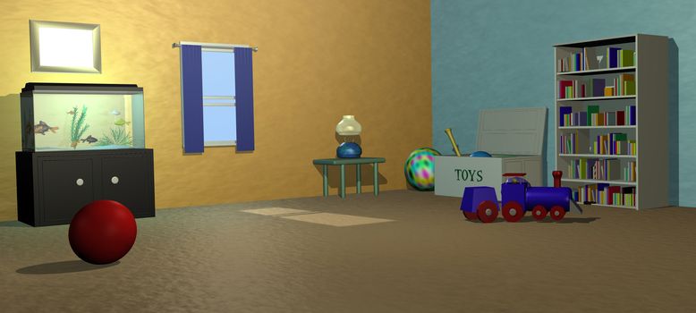 Image of a corner of a kid's room.