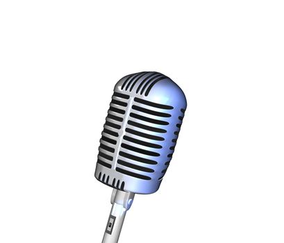 Image of a retro microphone isolated on a white background.