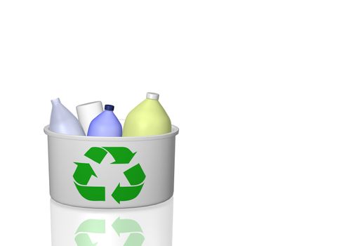 Image of a recycle bin isolated on a white background.